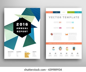 Geometric Cover Background, Brochure Template Layout for Annual Report or Magazine Design. A4 Booklet. Triangular or Polygonal Structures. Vector Illustration