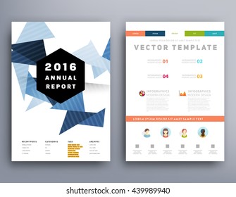 Geometric Cover Background, Brochure Template Layout for Annual Report or Magazine Design. A4 Booklet. Triangular or Polygonal Structures. Vector Illustration
