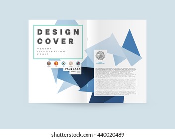 Geometrisches Titelhintergrund, Broschüren-Vorlagenlayout für den Geschäftsbericht oder Magazin-Design. A4-Broschüre. Dreieckige oder polygonale Strukturen. Vektorgrafik.