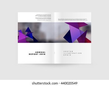 Fondo de la cubierta geométrica, Diseño de la plantilla de folleto para el informe anual o el diseño de la revista. Folleto A4. Estructuras triangulares o poligonales. Ilustración vectorial.