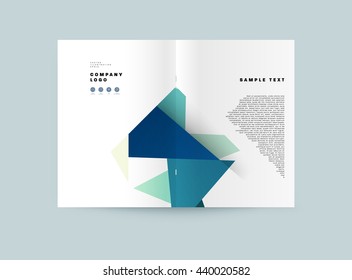 Plano de fundo da capa geométrica, modelo de folheto para relatório anual ou projeto de revista. Livreto A4. Estruturas triangulares ou poligonais. Ilustração de vetor.
