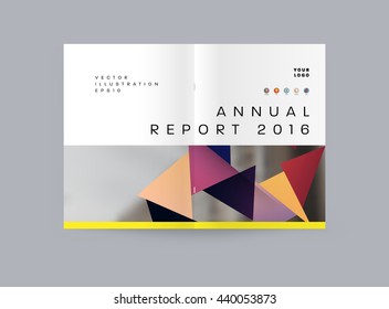 Geometrisches Titelhintergrund, Broschüren-Vorlagenlayout für den Geschäftsbericht oder Magazin-Design. A4-Broschüre. Dreieckige oder polygonale Strukturen. Vektorgrafik
