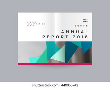 Geometric Cover Background, Brochure Template Layout for Annual Report or Magazine Design. A4 Booklet. Triangular or Polygonal Structures. Vector Illustration