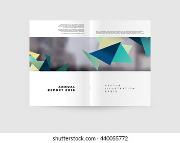 Fondo de la cubierta geométrica, Diseño de la plantilla de folleto para el informe anual o el diseño de la revista. Folleto A4. Estructuras triangulares o poligonales. Ilustración vectorial