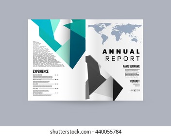 Geometric Cover Background, Brochure Template Layout for Annual Report or Magazine Design. A4 Booklet. Triangular or Polygonal Structures. Vector Illustration