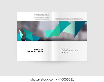 Geometric Cover Background, Brochure Template Layout for Annual Report or Magazine Design. A4 Booklet. Triangular or Polygonal Structures. Vector Illustration