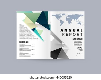 Geometrisches Titelhintergrund, Broschüren-Vorlagenlayout für den Geschäftsbericht oder Magazin-Design. A4-Broschüre. Dreieckige oder polygonale Strukturen. Vektorgrafik