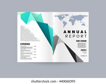Fondo de la cubierta geométrica, Diseño de la plantilla de folleto para el informe anual o el diseño de la revista. Folleto A4. Estructuras triangulares o poligonales. Ilustración vectorial.