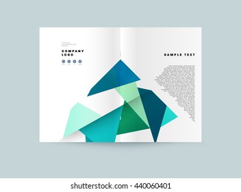 Geometrisches Titelhintergrund, Broschüren-Vorlagenlayout für den Geschäftsbericht oder Magazin-Design. A4-Broschüre. Dreieckige oder polygonale Strukturen. Vektorgrafik.
