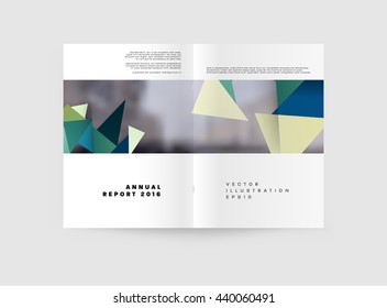 Fondo de la cubierta geométrica, Diseño de la plantilla de folleto para el informe anual o el diseño de la revista. Folleto A4. Estructuras triangulares o poligonales. Ilustración vectorial.