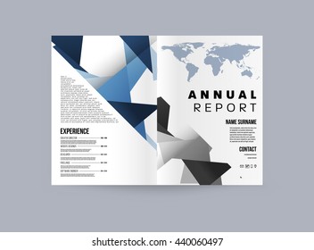 Geometrisches Titelhintergrund, Broschüren-Vorlagenlayout für den Geschäftsbericht oder Magazin-Design. A4-Broschüre. Dreieckige oder polygonale Strukturen. Vektorgrafik.