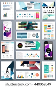 Geometric Cover Background, Brochure Template Layout for Annual Report or Magazine Design. A4 Booklet. Triangular or Polygonal Structures. Vector Illustration.