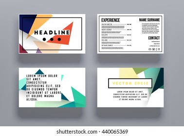 Geometric Cover Background, Brochure Template Layout for Annual Report or Magazine Design. A4 Booklet. Triangular or Polygonal Structures. Vector Illustration