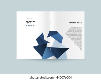 Fondo de la cubierta geométrica, Diseño de la plantilla de folleto para el informe anual o el diseño de la revista. Folleto A4. Estructuras triangulares o poligonales. Ilustración vectorial