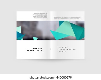 Geometric Cover Background, Brochure Template Layout for Annual Report or Magazine Design. A4 Booklet. Triangular or Polygonal Structures. Vector Illustration