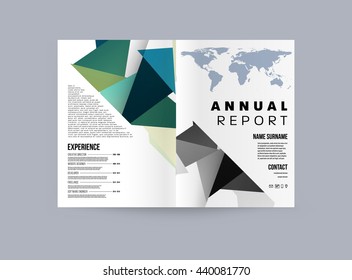Fondo de la cubierta geométrica, Diseño de la plantilla de folleto para el informe anual o el diseño de la revista. Folleto A4. Estructuras triangulares o poligonales. Ilustración vectorial