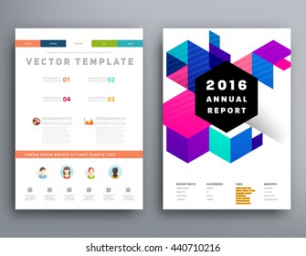 Geometric Cover Background, Brochure Template Layout for Annual Report or Magazine Design. A4 Booklet. Triangular or Polygonal Structures. Vector Illustration.