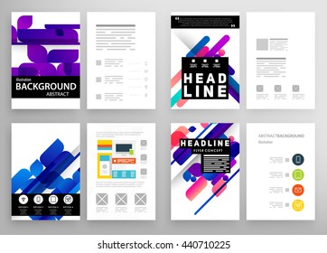 Geometric Cover Background, Brochure Template Layout for Annual Report or Magazine Design. A4 Booklet. Triangular or Polygonal Structures. Vector Illustration.