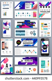 Geometric Cover Background, Brochure Template Layout for Annual Report or Magazine Design. A4 Booklet. Triangular or Polygonal Structures. Vector Illustration.