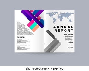 Fondo de la cubierta geométrica, Diseño de la plantilla de folleto para el informe anual o el diseño de la revista. Folleto A4. Estructuras triangulares o poligonales. Ilustración vectorial.