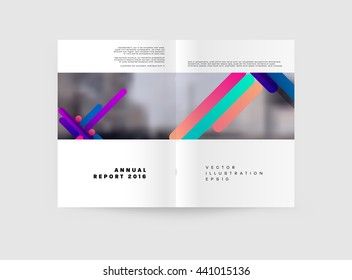 Geometric Cover Background, Brochure Template Layout for Annual Report or Magazine Design. A4 Booklet. Triangular or Polygonal Structures. Vector Illustration.