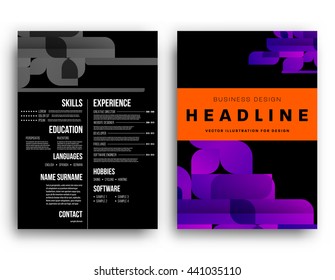 Geometric Cover Background, Brochure Template Layout for Annual Report or Magazine Design. A4 Booklet. Triangular or Polygonal Structures. Vector Illustration.