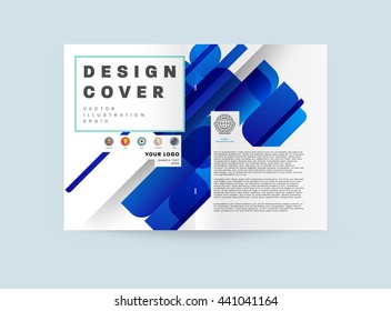 Geometric Cover Background, Brochure Template Layout for Annual Report or Magazine Design. A4 Booklet. Triangular or Polygonal Structures. Vector Illustration.