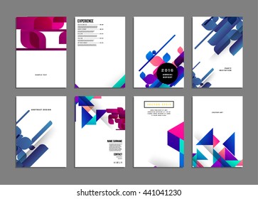 Geometric Cover Background, Brochure Template Layout for Annual Report or Magazine Design. A4 Booklet. Triangular or Polygonal Structures. Vector Illustration.