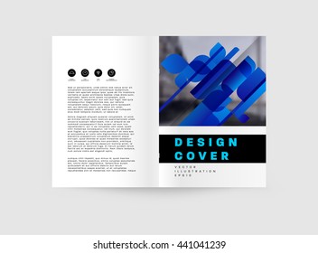 Geometric Cover Background, Brochure Template Layout for Annual Report or Magazine Design. A4 Booklet. Triangular or Polygonal Structures. Vector Illustration.