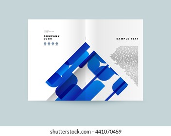 Geometric Cover Background, Brochure Template Layout for Annual Report or Magazine Design. A4 Booklet. Triangular or Polygonal Structures. Vector Illustration.