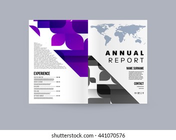 Geometric Cover Background, Brochure Template Layout for Annual Report or Magazine Design. A4 Booklet. Triangular or Polygonal Structures. Vector Illustration.