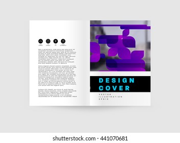 Geometric Cover Background, Brochure Template Layout for Annual Report or Magazine Design. A4 Booklet. Triangular or Polygonal Structures. Vector Illustration.