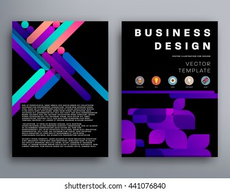Geometric Cover Background, Brochure Template Layout for Annual Report or Magazine Design. A4 Booklet. Triangular or Polygonal Structures. Vector Illustration.