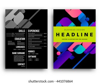 Geometric Cover Background, Brochure Template Layout for Annual Report or Magazine Design. A4 Booklet. Triangular or Polygonal Structures. Vector Illustration.