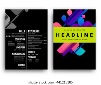 Geometric Cover Background, Brochure Template Layout for Annual Report or Magazine Design. A4 Booklet. Triangular or Polygonal Structures. Vector Illustration.