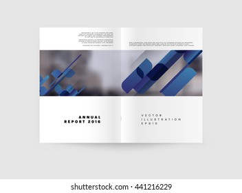 Geometric Cover Background, Brochure Template Layout for Annual Report or Magazine Design. A4 Booklet. Triangular or Polygonal Structures. Vector Illustration.