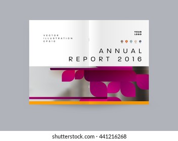 Geometric Cover Background, Brochure Template Layout for Annual Report or Magazine Design. A4 Booklet. Triangular or Polygonal Structures. Vector Illustration.
