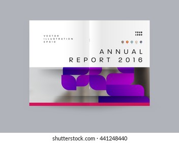 Geometric Cover Background, Brochure Template Layout for Annual Report or Magazine Design. A4 Booklet. Triangular or Polygonal Structures. Vector Illustration.