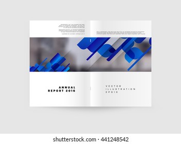 Geometric Cover Background, Brochure Template Layout for Annual Report or Magazine Design. A4 Booklet. Triangular or Polygonal Structures. Vector Illustration.