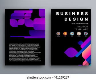 Geometric Cover Background, Brochure Template Layout for Annual Report or Magazine Design. A4 Booklet. Triangular or Polygonal Structures. Vector Illustration.