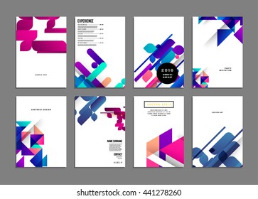 Geometric Cover Background, Brochure Template Layout for Annual Report or Magazine Design. A4 Booklet. Triangular or Polygonal Structures. Vector Illustration.