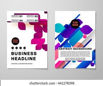 Geometric Cover Background, Brochure Template Layout for Annual Report or Magazine Design. A4 Booklet. Triangular or Polygonal Structures. Vector Illustration.