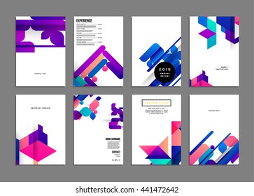 Geometric Cover Background, Brochure Template Layout for Annual Report or Magazine Design. A4 Booklet. Triangular or Polygonal Structures. Vector Illustration.