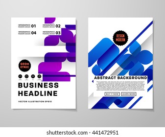 Geometric Cover Background, Brochure Template Layout for Annual Report or Magazine Design. A4 Booklet. Triangular or Polygonal Structures. Vector Illustration.