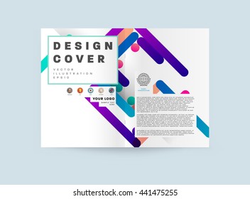 Geometric Cover Background, Brochure Template Layout for Annual Report or Magazine Design. A4 Booklet. Triangular or Polygonal Structures. Vector Illustration.