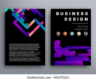 Geometric Cover Background, Brochure Template Layout for Annual Report or Magazine Design. A4 Booklet. Triangular or Polygonal Structures. Vector Illustration.