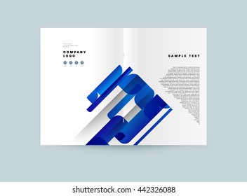 Geometric Cover Background, Brochure Template Layout for Annual Report or Magazine Design. A4 Booklet. Triangular or Polygonal Structures. Vector Illustration.