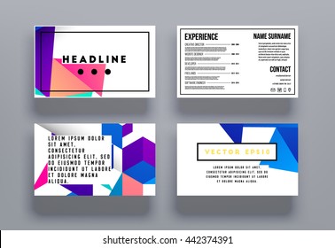 Geometric Cover Background, Brochure Template Layout for Annual Report or Magazine Design. A4 Booklet. Triangular or Polygonal Structures. Vector Illustration.