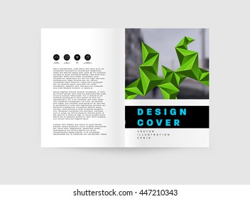Fondo de la cubierta geométrica, diseño de plantilla de folleto para el informe anual o el diseño empresarial. Folleto A4. Estructuras triangulares o poligonales. Ilustración vectorial.