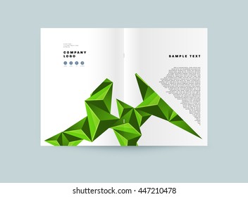 Fondo de la cubierta geométrica, diseño de plantilla de folleto para el informe anual o el diseño empresarial. Folleto A4. Estructuras triangulares o poligonales. Ilustración vectorial.